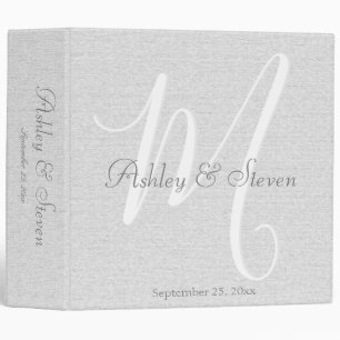 Custom Modern Monogram Wedding 3 Ring Binder