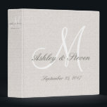Custom Modern Monogram Wedding Binder<br><div class="desc">A modern and simple design for a wedding binder / scrapbook. Looks like linen material,  however,  it is a graphic art reproduction. Makes a great gift.</div>