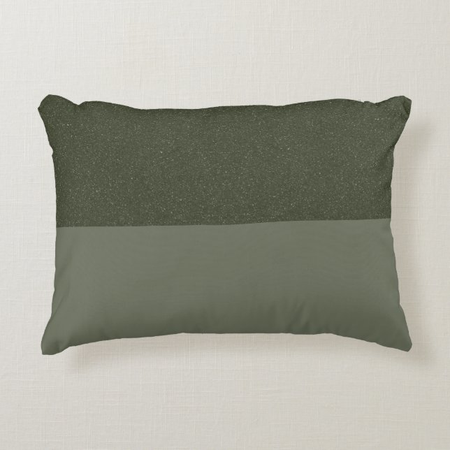 Custom Modern Moss Green Dual-Tone Accent Pillow (Front)