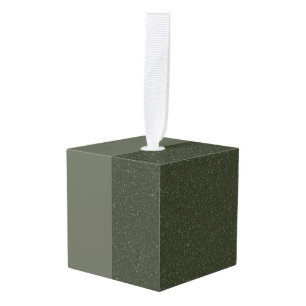 Custom Modern Moss Green Dual-Tone Cube Ornament