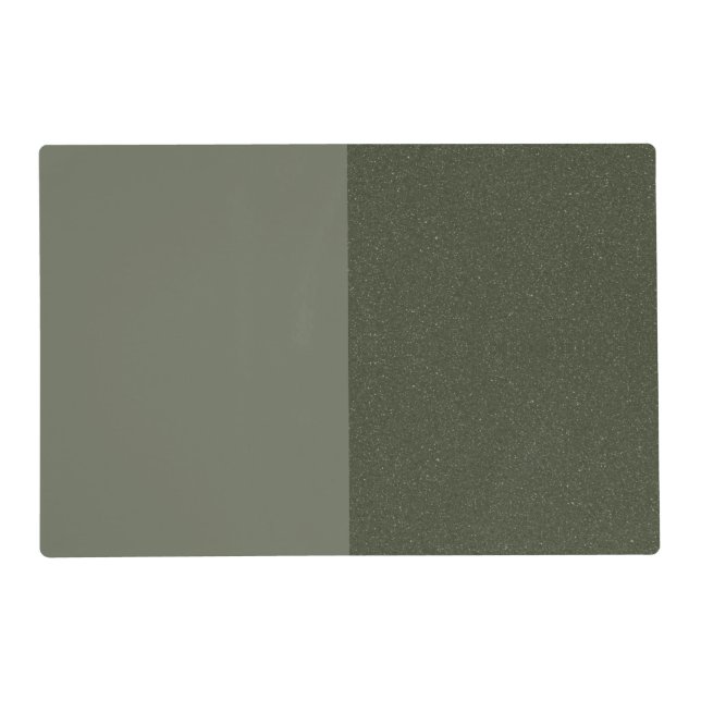 Custom Modern Moss Green Split Laminated Placemat (Front)