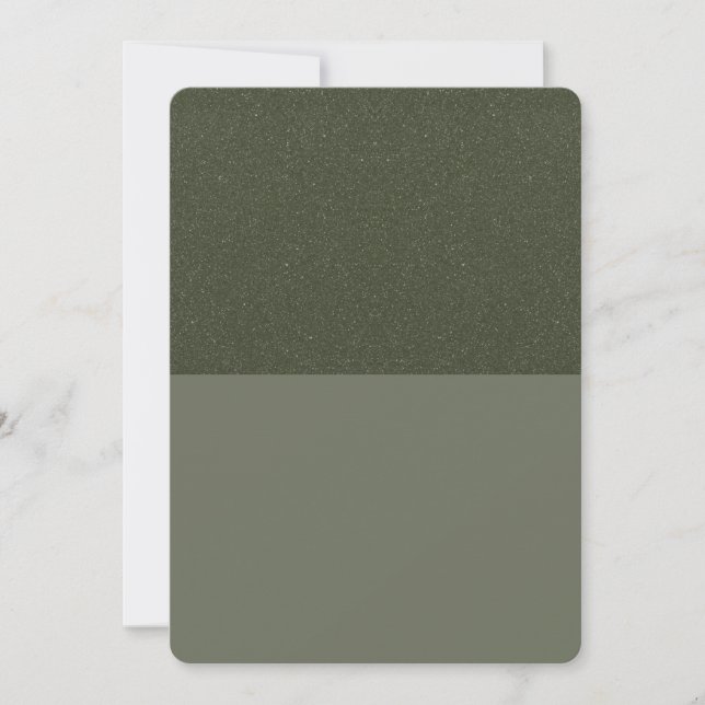 Custom Modern Moss Green Split Save The Date Card (Front)