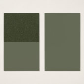 Custom Modern Moss Green Two-Tone Profile Card (Front & Back)