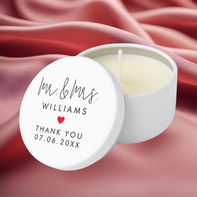 Custom Modern Mr Mrs Wedding Guest Thank You Soy Mini Candle Favors (Custom Modern Mr Mrs Wedding Guest Thank You Soy Mini Candle Favors
)