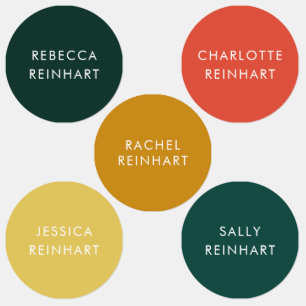 Custom Modern Name Colorful Clothing Labels