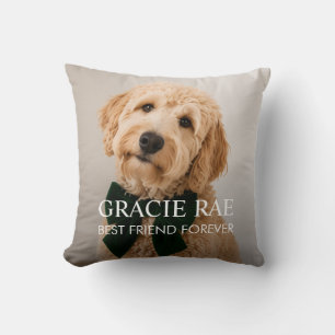 Custom Modern Name Pet Photo Throw Pillow