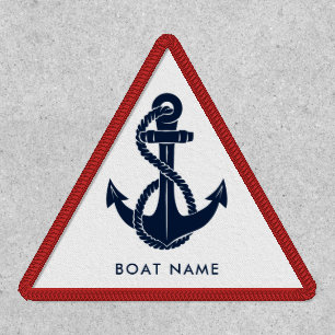 Custom Modern Nautical Boat Name Anchor Patch