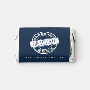 Custom Modern Navy Blue Graduate  Hershey's Miniatures