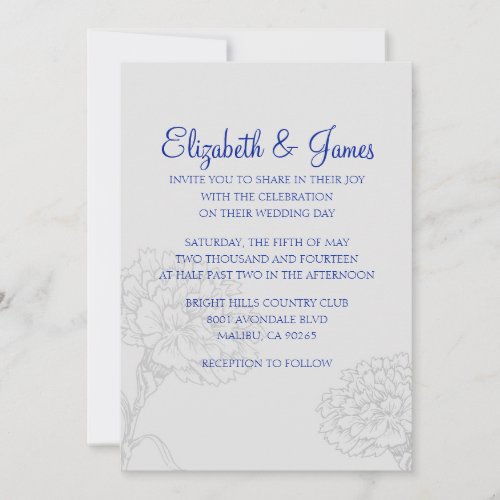 Custom Modern Navy Blue Wedding Invitations