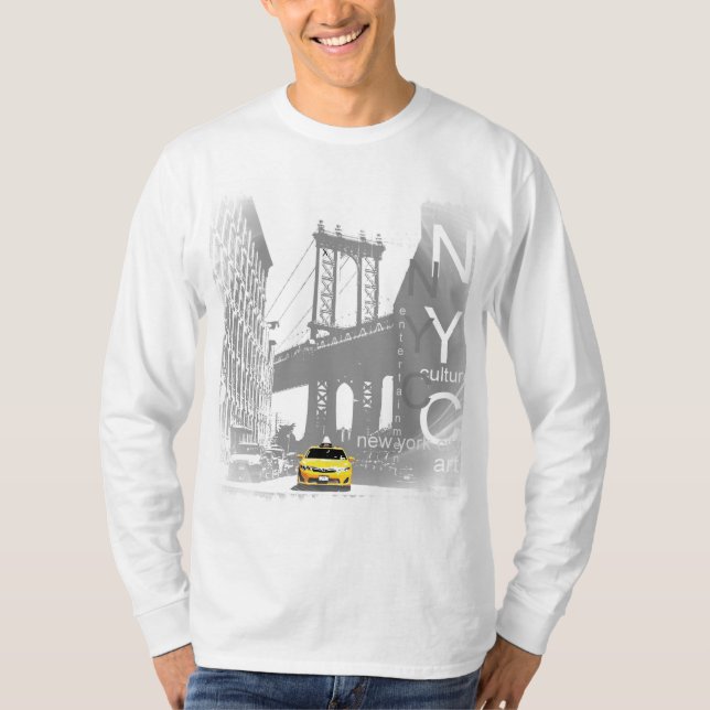 Custom Modern New York City Nyc Yellow Taxi T-Shirt (Front)