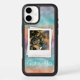 Custom Modern Ombre Marbled Striped Art Pattern iPhone 16 Plus Case