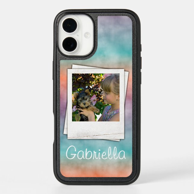 Custom Modern Ombre Marbled Striped Art Pattern Otterbox iPhone Case (Back)