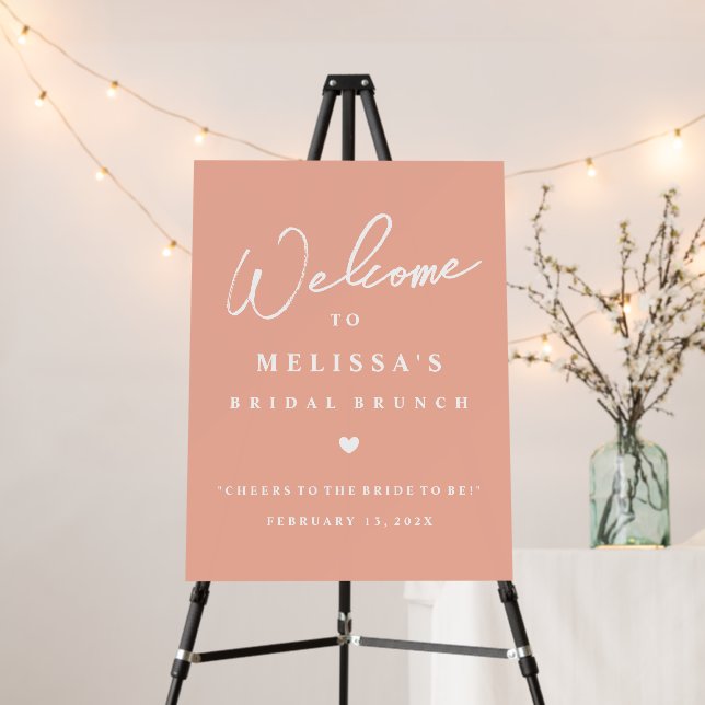 Custom Modern Paint Bridal Brunch Sign Rose Gold (In Situ (Stand))