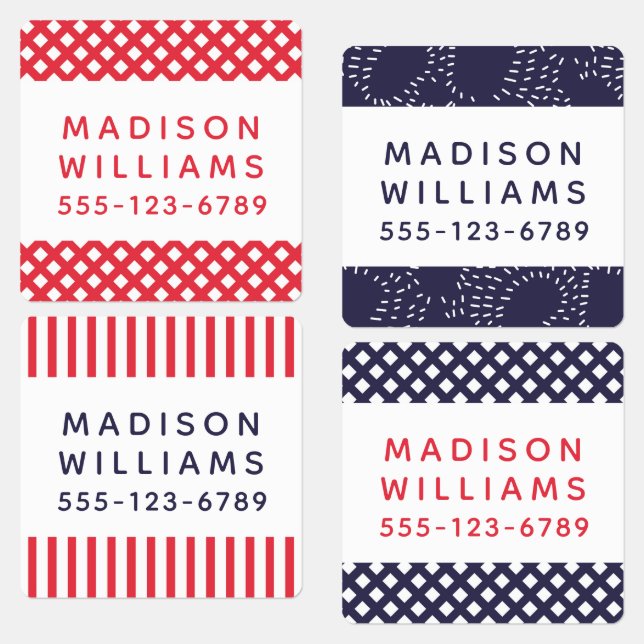 Custom Modern Personalized Name Clothing Iron On Labels (Group)