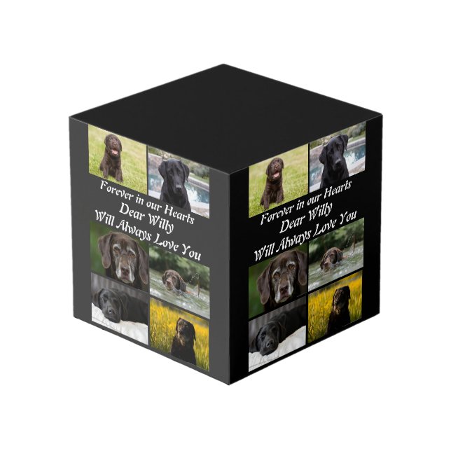 Custom modern Pet Memorial 6 Photo Collage   Cube (Front Angled)