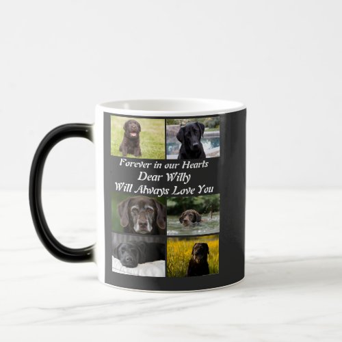Custom modern Pet Memorial 6 Photo Collage   Magic Mug
