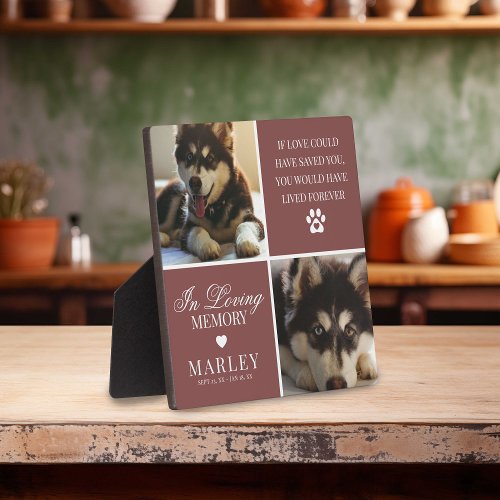 Custom Modern Pet Memorial Photo Plaque