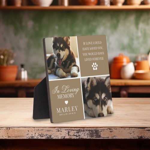 Custom Modern Pet Memorial Photo Plaque