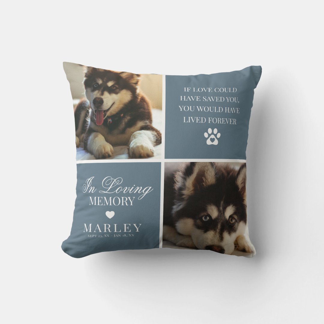 Custom Modern Pet Memorial Photo Throw Pillow Zazzle