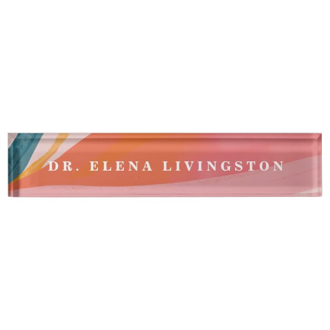 Custom Modern PhD graduation gift Desk Name Plate (Front)