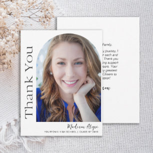 Custom Modern Photo Arch Graduation Thank You Card