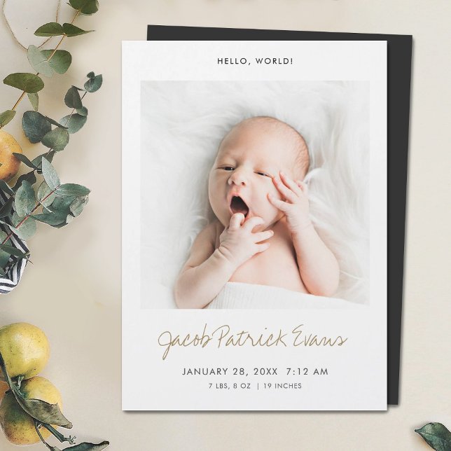 Custom Modern Photo Birth Announcement Magnet (Creator Uploaded)