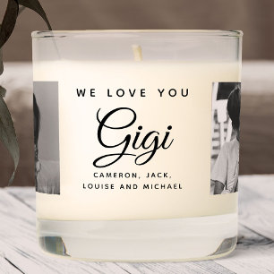 Custom Modern Photo Collage Gigi Mother's Day Scented Candle