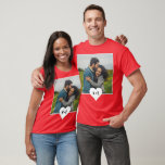 Custom Modern Photo Heart Monogram Initial Couple T-Shirt<br><div class="desc">Custom Modern Photo Heart Monogram Initial Couple</div>