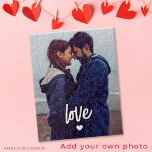 Custom Modern Photo Love Script Couple Jigsaw Puzzle<br><div class="desc">Piece together your favorite memories with our Custom Photo Couple Puzzle! Featuring a full-frame photo template, elegant modern script, and a charming little heart detail, this puzzle makes a heartfelt and unique gift for your special someone. Personalize it with your favorite photo and custom text, or keep the “love” script...</div>