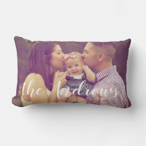 Custom Modern Photo Monogram  Lumbar Pillow