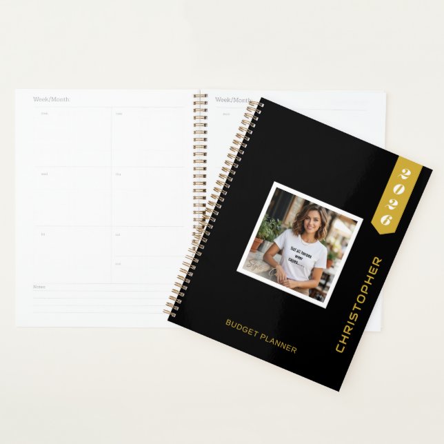Custom Modern Photo Text Stylish Budget Planner (Display)