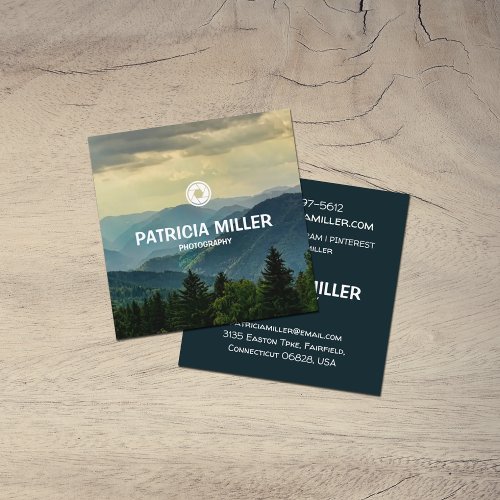 Custom Modern Photography  Square Business Card