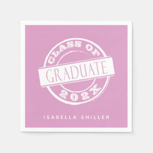 Custom Modern Pink Graduate Napkins