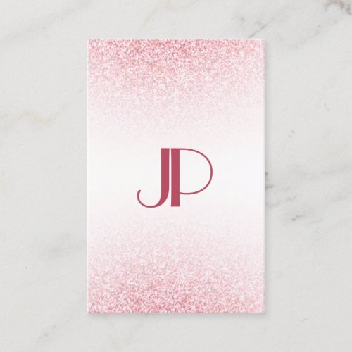 Custom Modern Pink Rose Gold Glitter Elegant Business Card