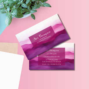 Custom  Modern Pink Watercolor Business Cards