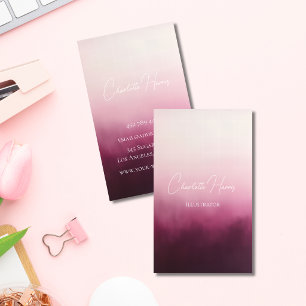 Custom  Modern Pink Watercolor Business Cards
