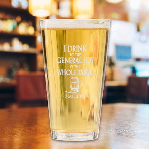 Custom Modern Pint Elegant Shakespeare Quote  Glass