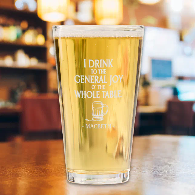 Custom Modern Pint Elegant Shakespeare Quote  Glass