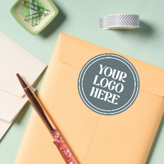 Custom, modern, polished & chic classic round sticker