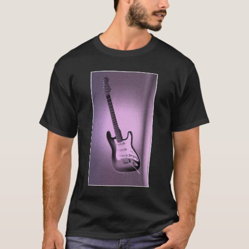 Custom Modern Pop Art Electric Guitar Template T_Shirt