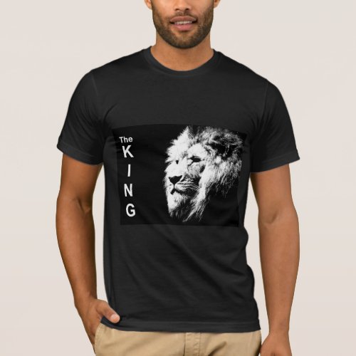 Custom Modern Pop Art Lion Head Elegant Mens T_Shirt