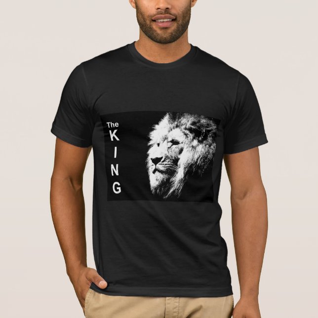 Custom Modern Pop Art Lion Head Elegant Men's T-Shirt (Front)