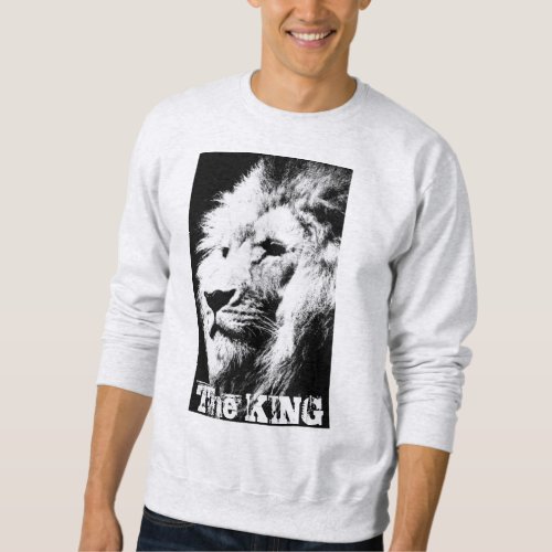 Custom Modern Pop Art Lion Head The King Mens Ash Sweatshirt