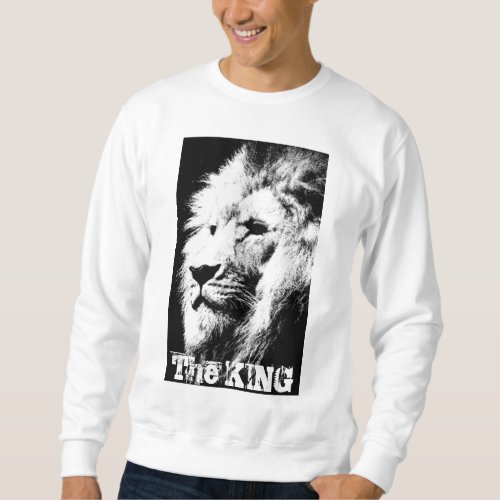 Custom Modern Pop Art Lion Head The King Mens Sweatshirt