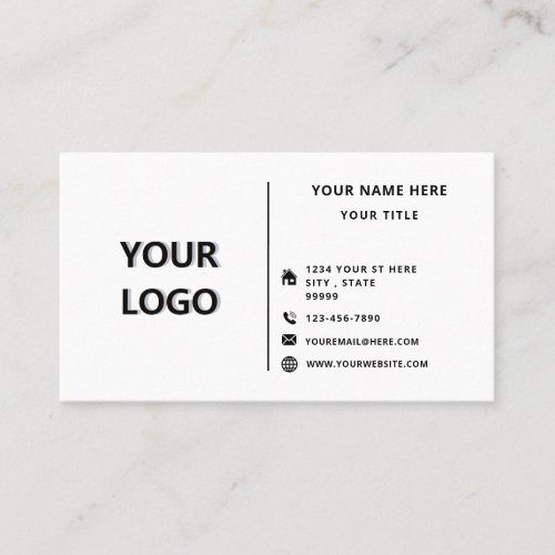 Custom Modern Professional Logo Design Elegant Business Card