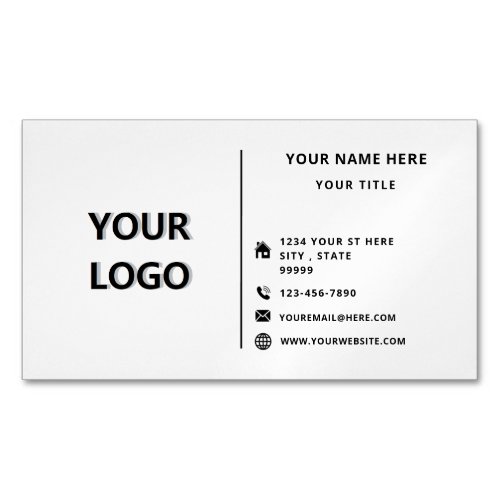 Custom Modern Professional Logo Design Elegant Business Card Magnet