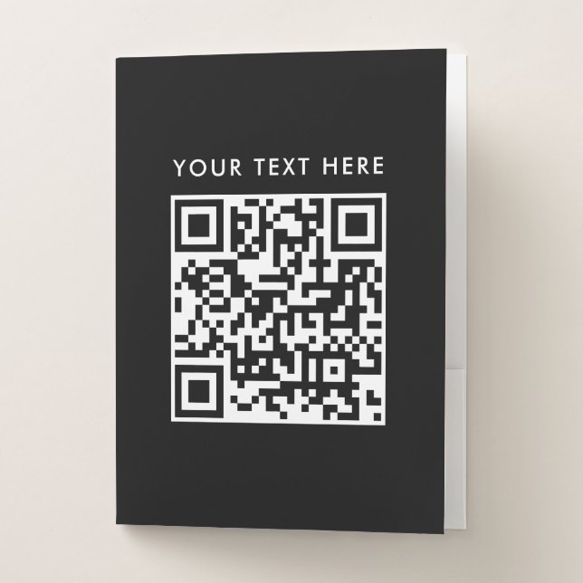 Custom Modern Professional QR Code Simple Template Pocket Folder (Front)