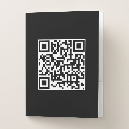 Custom Modern Promotional QR Code Template Black Pocket Folder