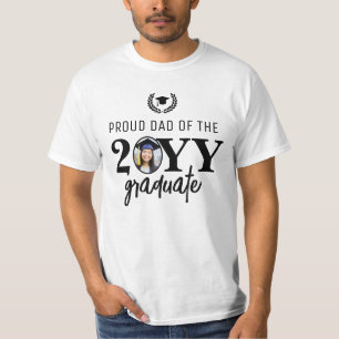 Custom Modern Proud Dad of the Graduate Parent T-Shirt