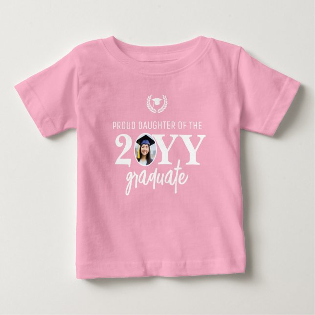 Custom Modern Proud Family of the Graduate Baby T-Shirt (Front)